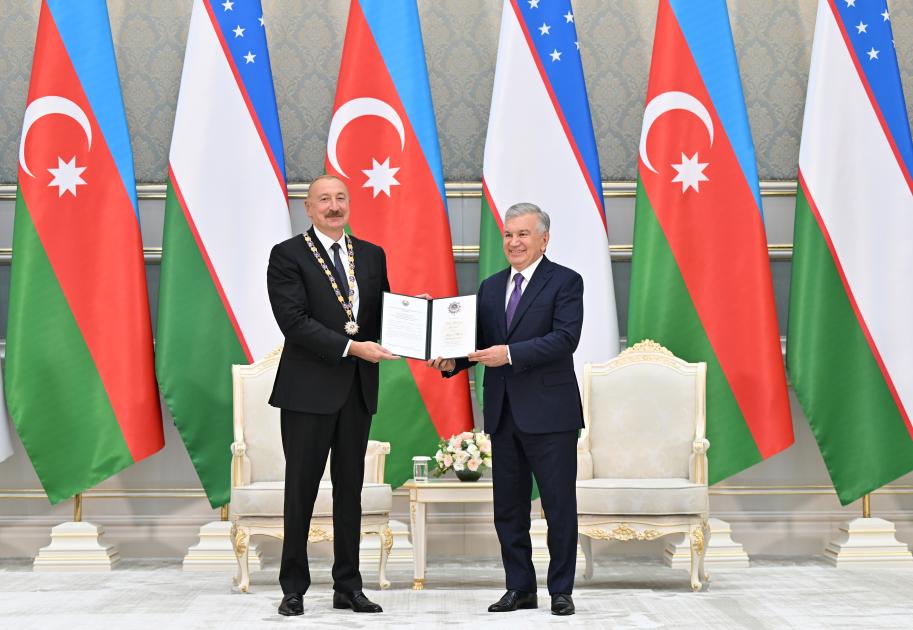 Azərbaycan və Özbəkistan prezidentlərinin təltifolunma mərasimi &ndash; FOTO/VİDEO