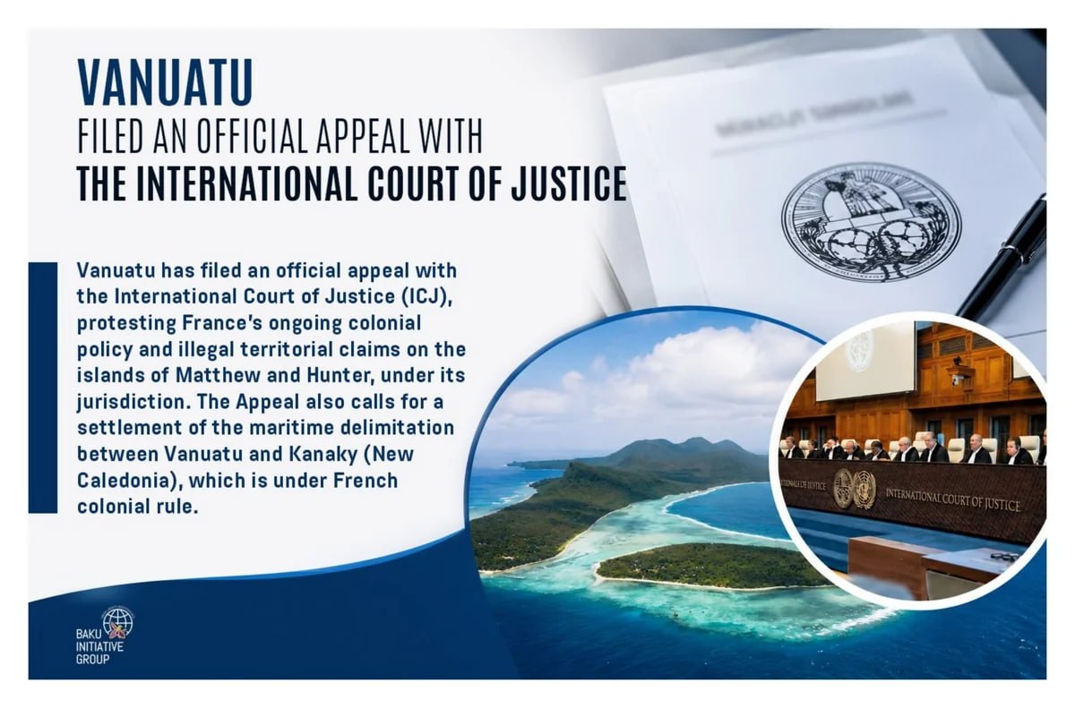 Vanuatu Fransanın Metyu və Hanter adalarına iddialarına görə BƏM-ə MÜRACİƏT ETDİ