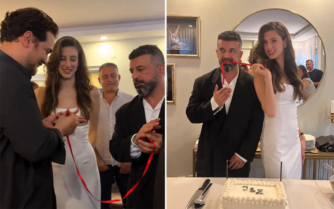 Nişan üzüklərini Çağatay taxdı &ndash; FOTO