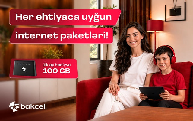 Bakcell-dən Wi-Fi modemi alın, ilk abunəliyiniz pulsuz olsun