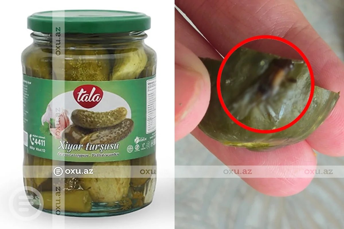 Bakıda supermarketdən turşu aldı: İÇİNDƏN GÖRÜN NƏ ÇIXDI- FOTO - VİDEO