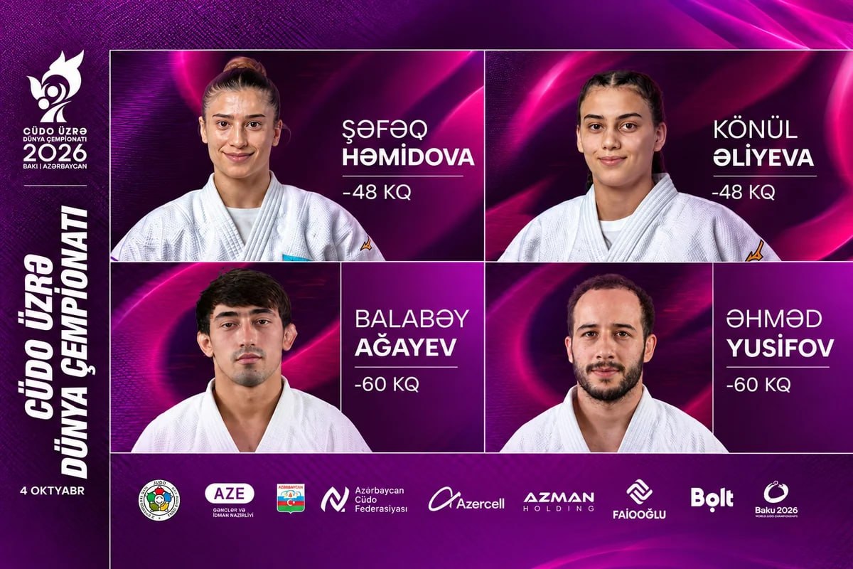 Bakıda dünya çempionatına start verilir - 4 cüdoçumuz mübarizəyə başlayır