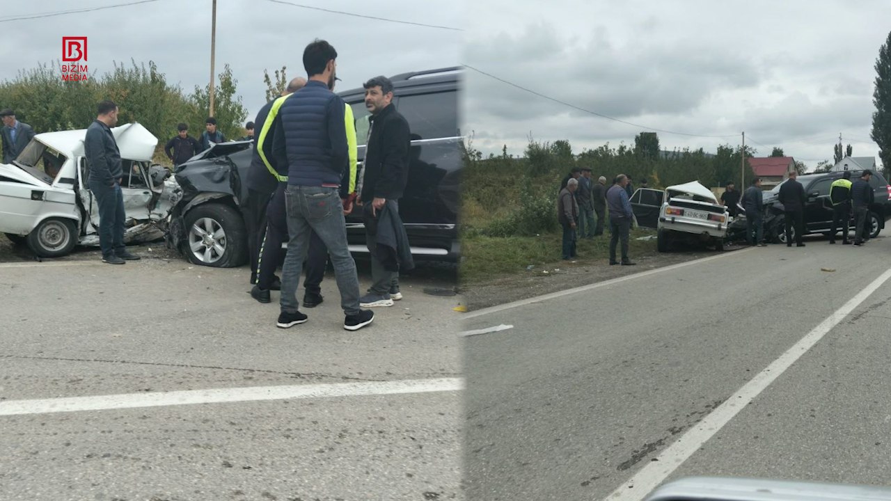 Qubada ağır qəza: 1 ölü, 2 yaralı var - FOTO