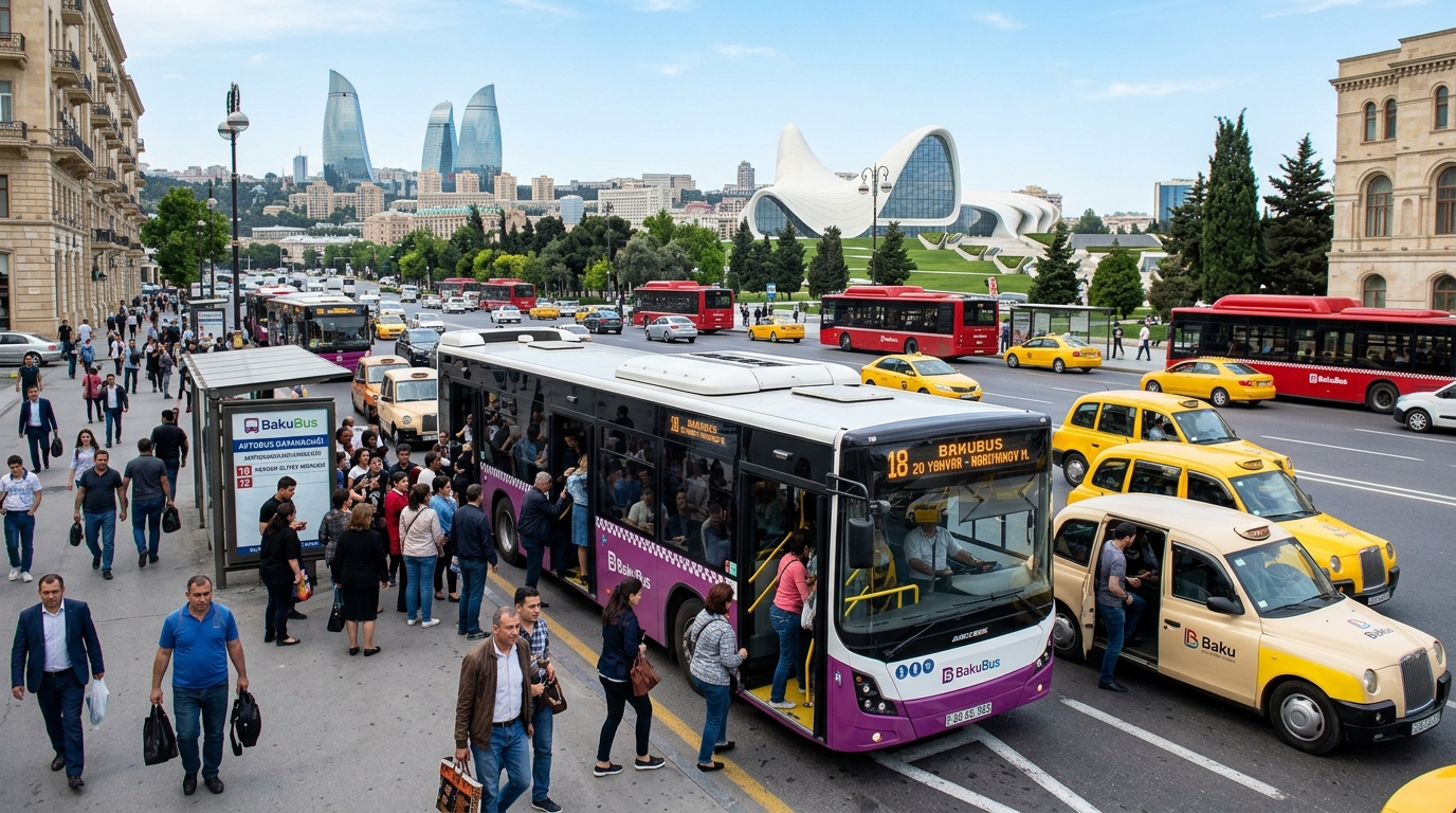 Azərbaycanda avtobus və taksi ilə daşınan sərnişinlərin sayı artıb