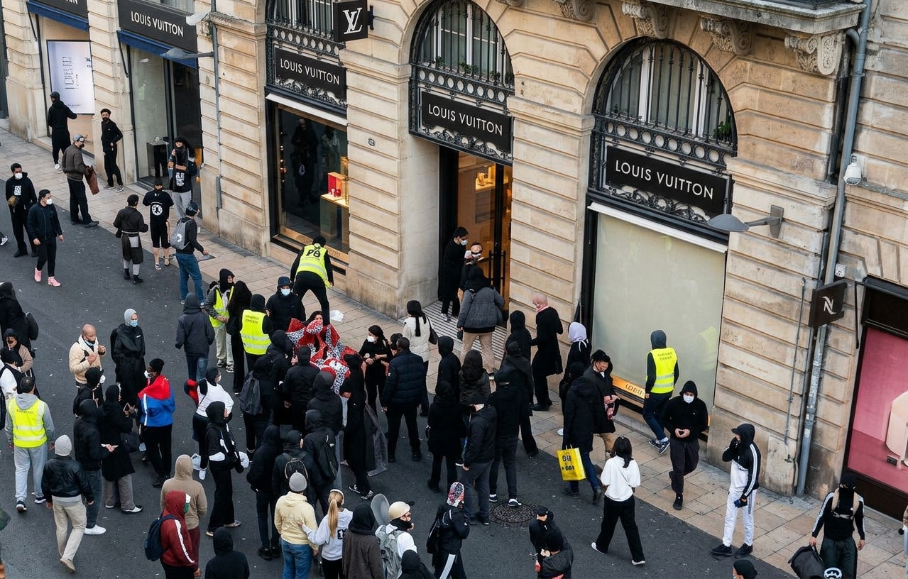 Fransada etirazçılar &ldquo;Louis Vuitton&rdquo; mağazasını DAĞIDIBLAR - VİDEO