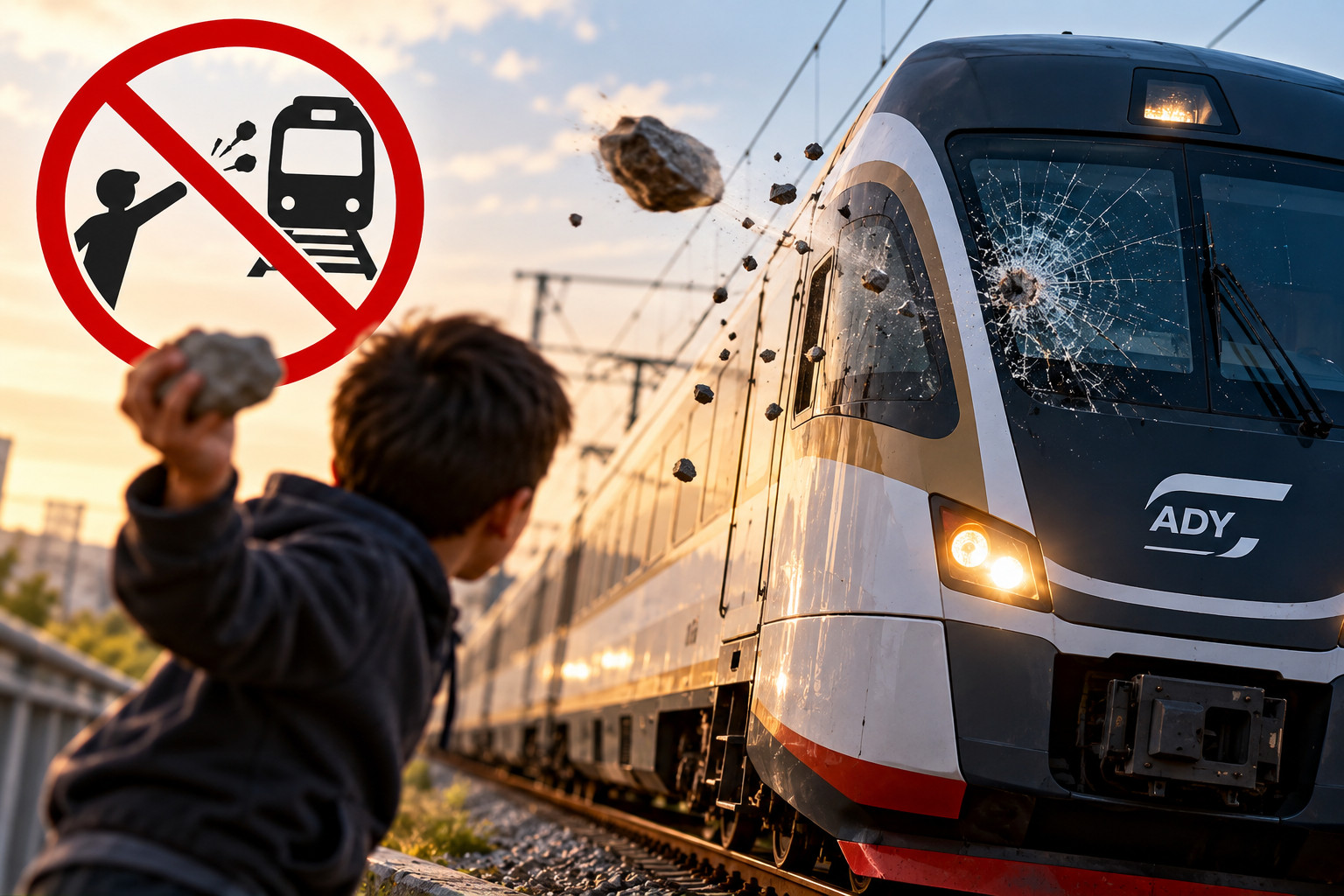 ADY qatarlarına daş atılması halları 38% azalıb