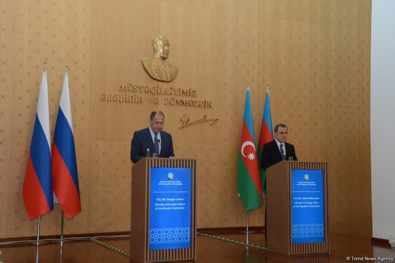 Ceyhun Bayramov və Sergey Lavrovun mətbuat konfransı - CANLI