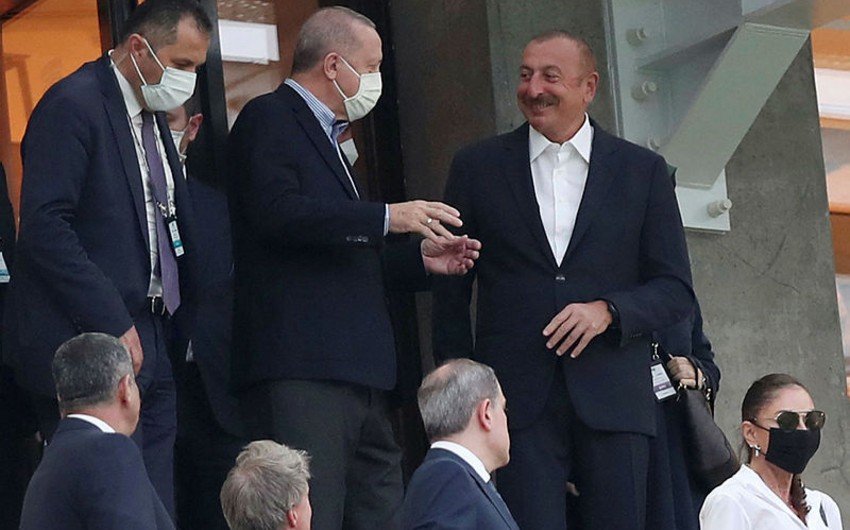 İlham Əliyev və Ərdoğan Türkiyə-Uels oyununda - YENİLƏNİB - FOTO