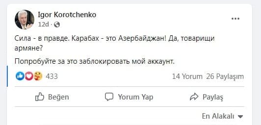 Rusiyalı jurnalist: 