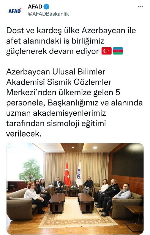 AFAD azərbaycanlı seysmoloqlara təlim keçəcək - FOTO - foto 1