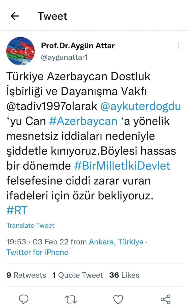 Türkiyə-Azərbaycan Dostluq qrupunun rəhbərindən türk deputata CAVAB   - foto 1