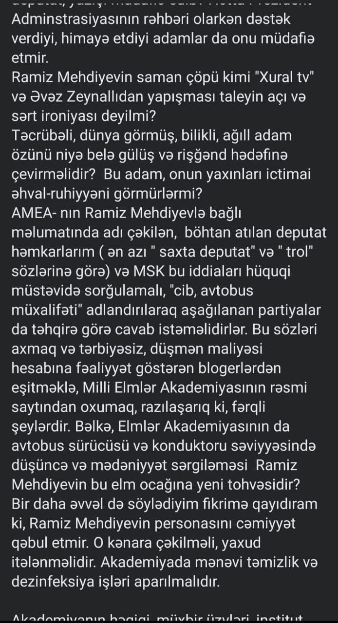 Musa Urud Ramiz Mehdiyev BARƏDƏ: “O, karantində nəvəsinə dəbdəbəli toy edəndən sonra getməli idi” - foto 3