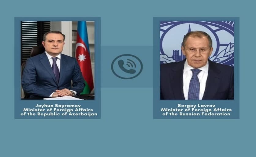 Ceyhun Bayramovla Lavrov arasında Ukrayna ilə bağlı müzakirə - TELEFON DANIŞIĞI - foto 1