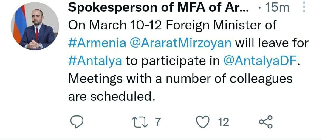 Ararat Mirzoyan Türkiyəyə getdi - foto 1