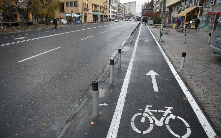 Bakıda velosiped yolunun 1,6 km hissəsi tamamlandı
