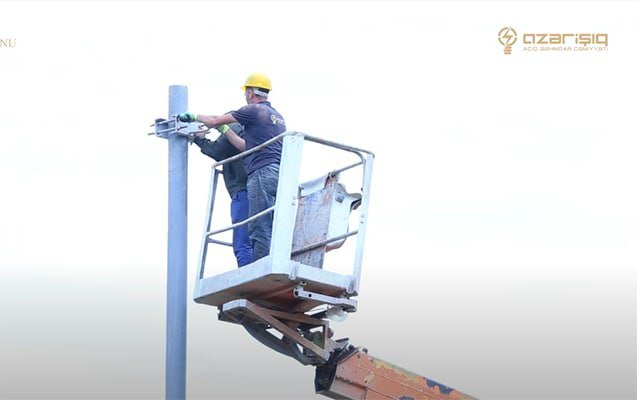 Laçında yeni elektrik xətti çəkildi – VİDEO Laçında yeni elektrik xətti çəkildi – VİDEO