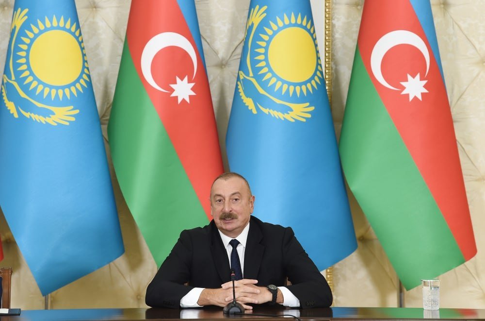 İlham Əliyev və Tokayev mətbuata bəyanatlarla çıxış etdilər - VİDEO - foto 2