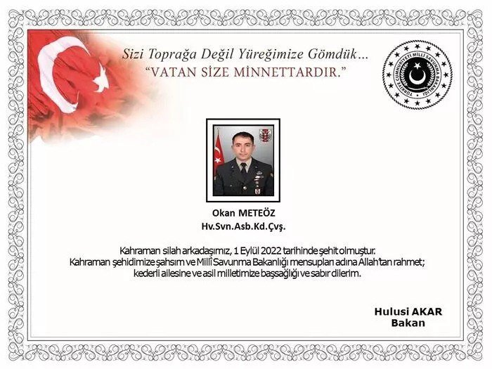 Türkiyə “Pəncə-Kilit” əməliyyatında ŞƏHİD VERDİ  - foto 1