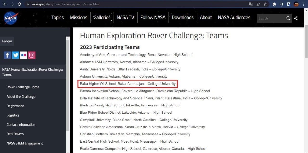 Azərbaycan NASA HERC 2023-də təmsil olunacaq - FOTO  - foto 1