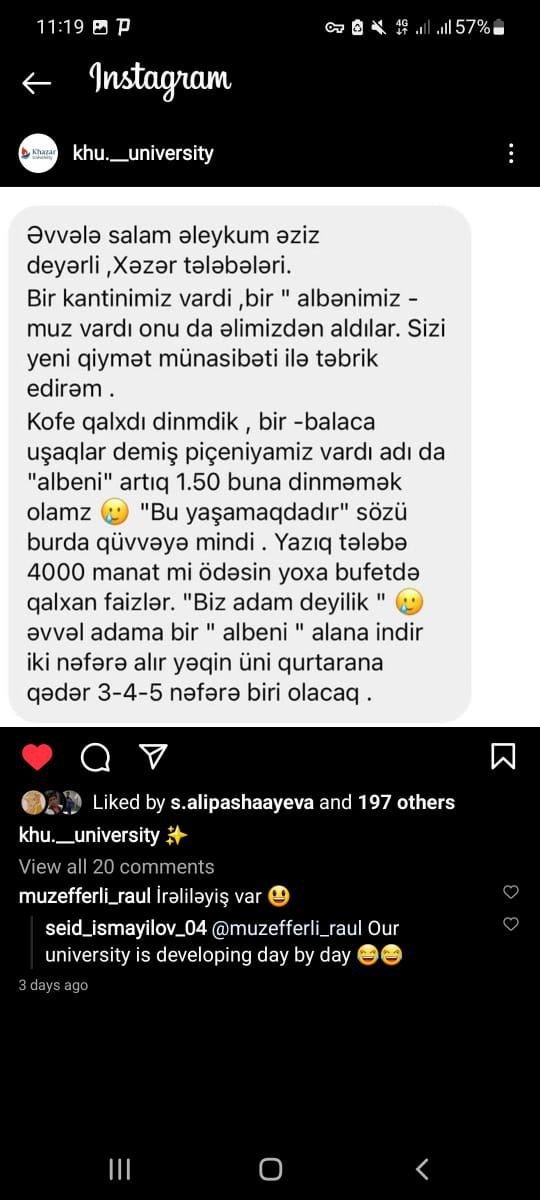 Xəzər universitetinin tələbələri bufetdən QOVULUR – Valideyndən ŞİKAYƏT - foto 3
