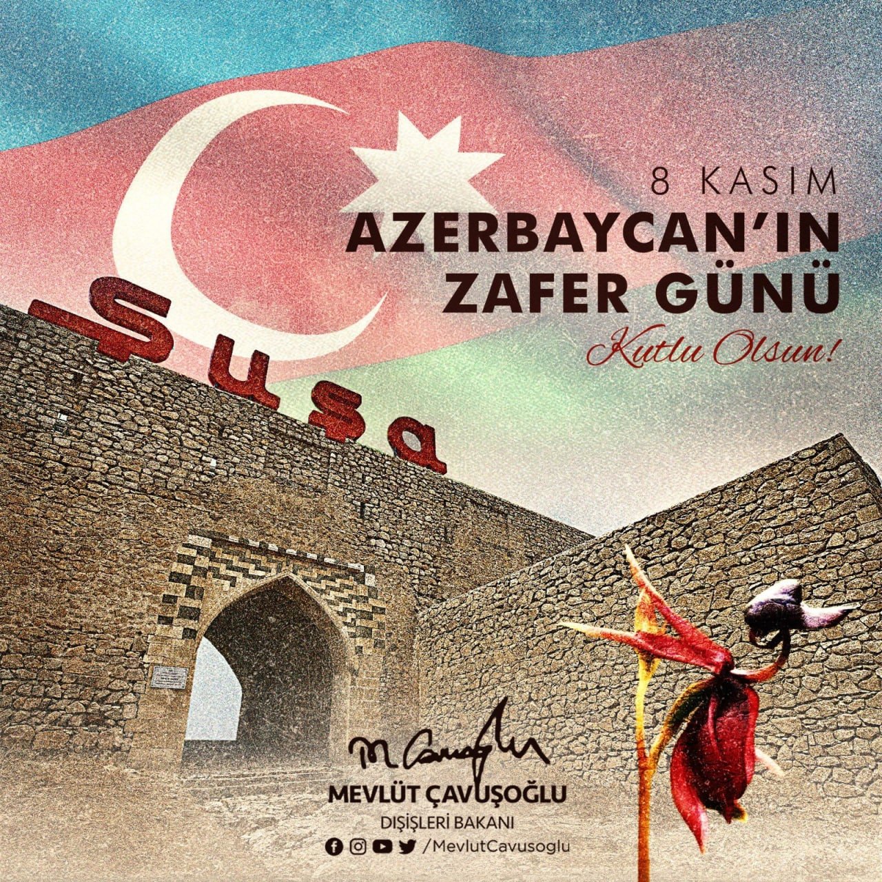 Çavuşoğludan “Zəfərlərin daim olsun, Can Azərbaycan!” tviti - FOTO - foto 1