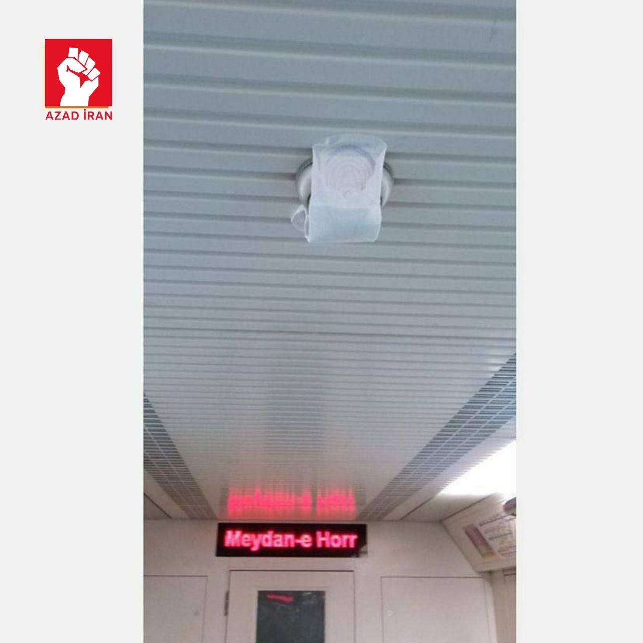 Gigiyenik vasitələrlə kameraların üzərini örtdülər - İran metrosundan BİABIRÇI GÖRÜNTÜLƏR  - foto 3