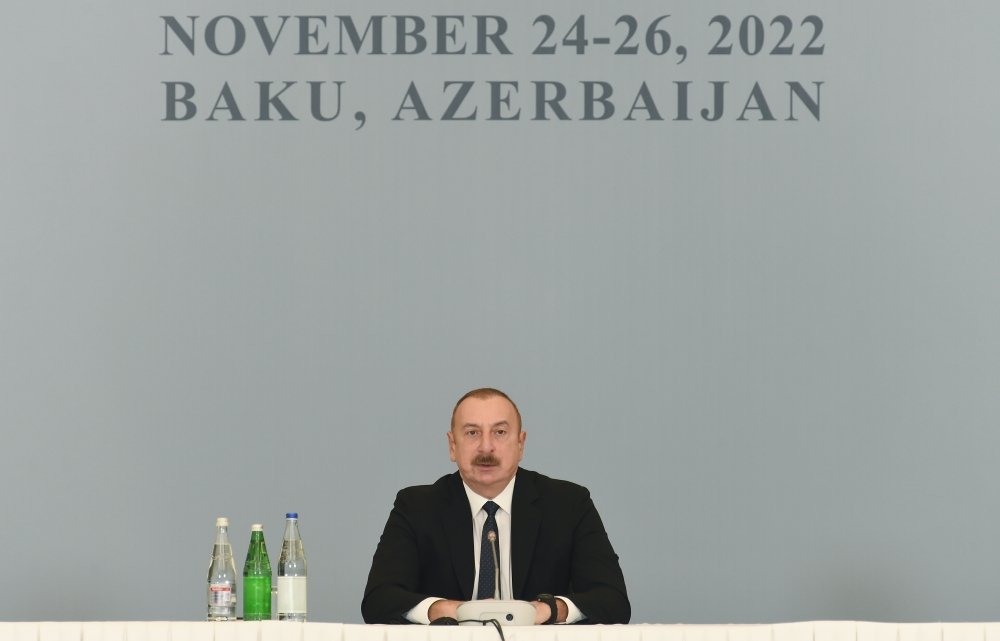 İlham Əliyev beynəlxalq konfransda iştirak edir – FOTO/VİDEO - foto 3