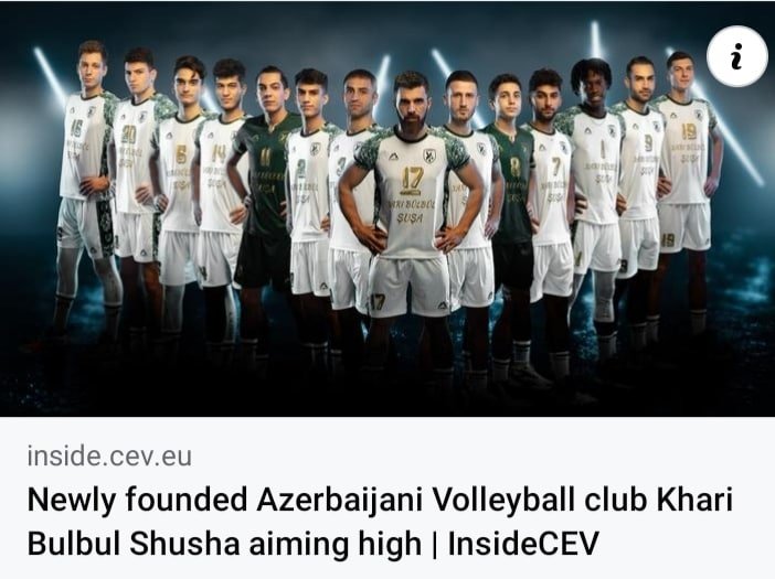 Avropa Voleybol Konfederasiyası da Şuşanın tarixi Azərbaycan torpağı olduğunu elan etdi - foto 1