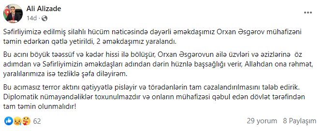 “Bu acımasız terror aktını qətiyyətlə pisləyirik” – İrandakı səfirimiz  - foto 1