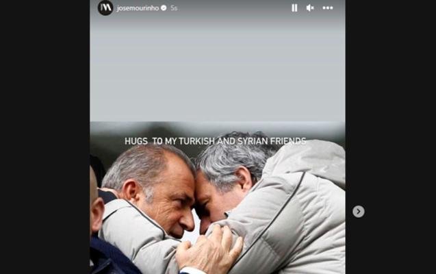 ​​​​​​​Mourinyo Terimlə fotosunu paylaşaraq Türkiyəyə dəstək oldu - foto 1