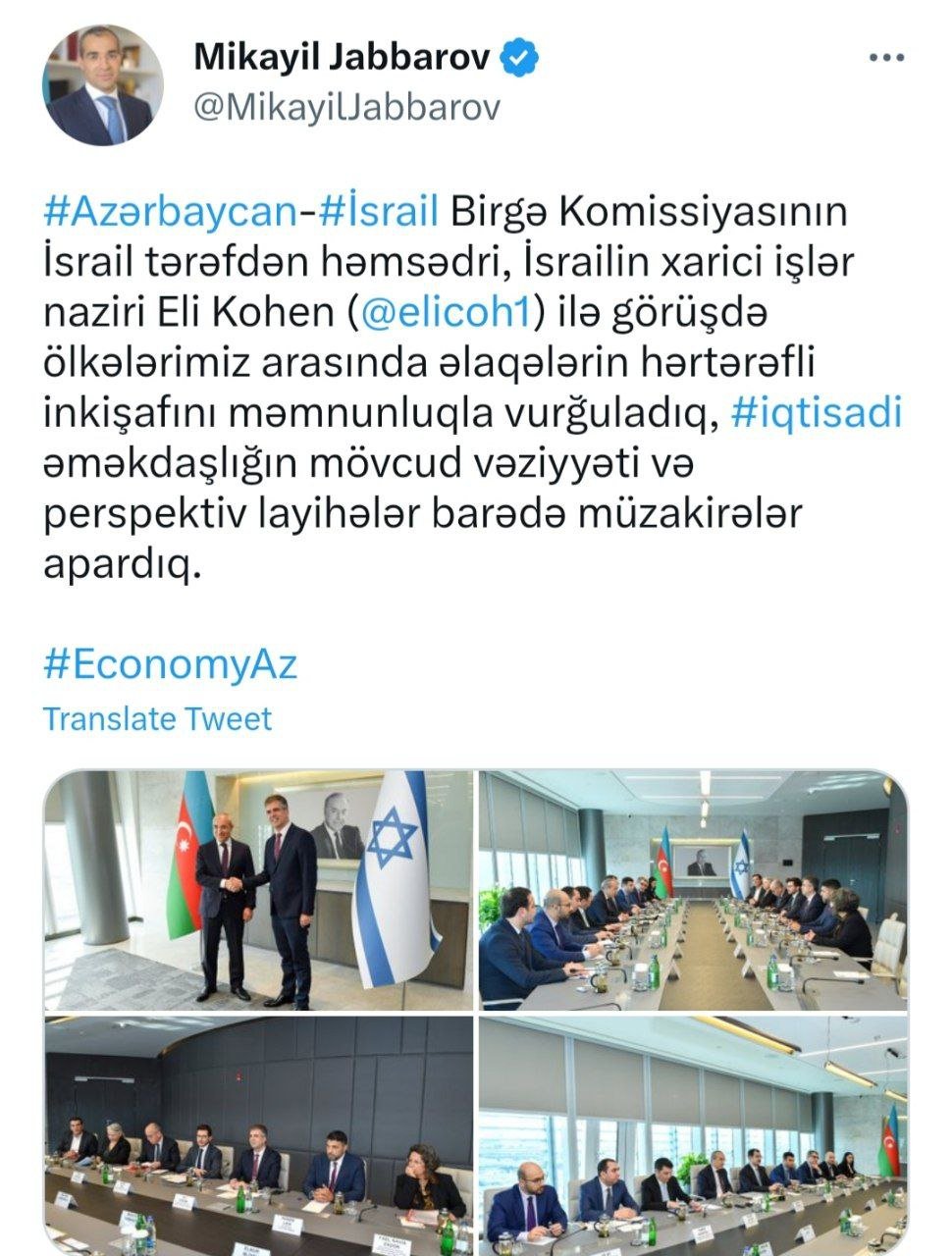 Azərbaycan və İsrail arasında perspektiv layihələr MÜZAKİRƏ EDİLDİ - FOTO - foto 4