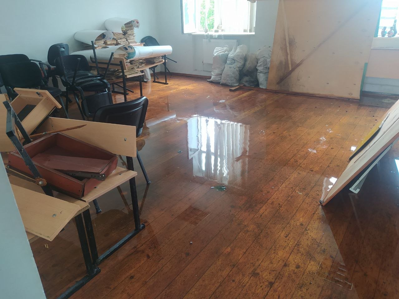 Zaqatalada ildırım vuran məktəbdə hazırda vəziyyət necədir? - FOTO/VİDEO - foto 1