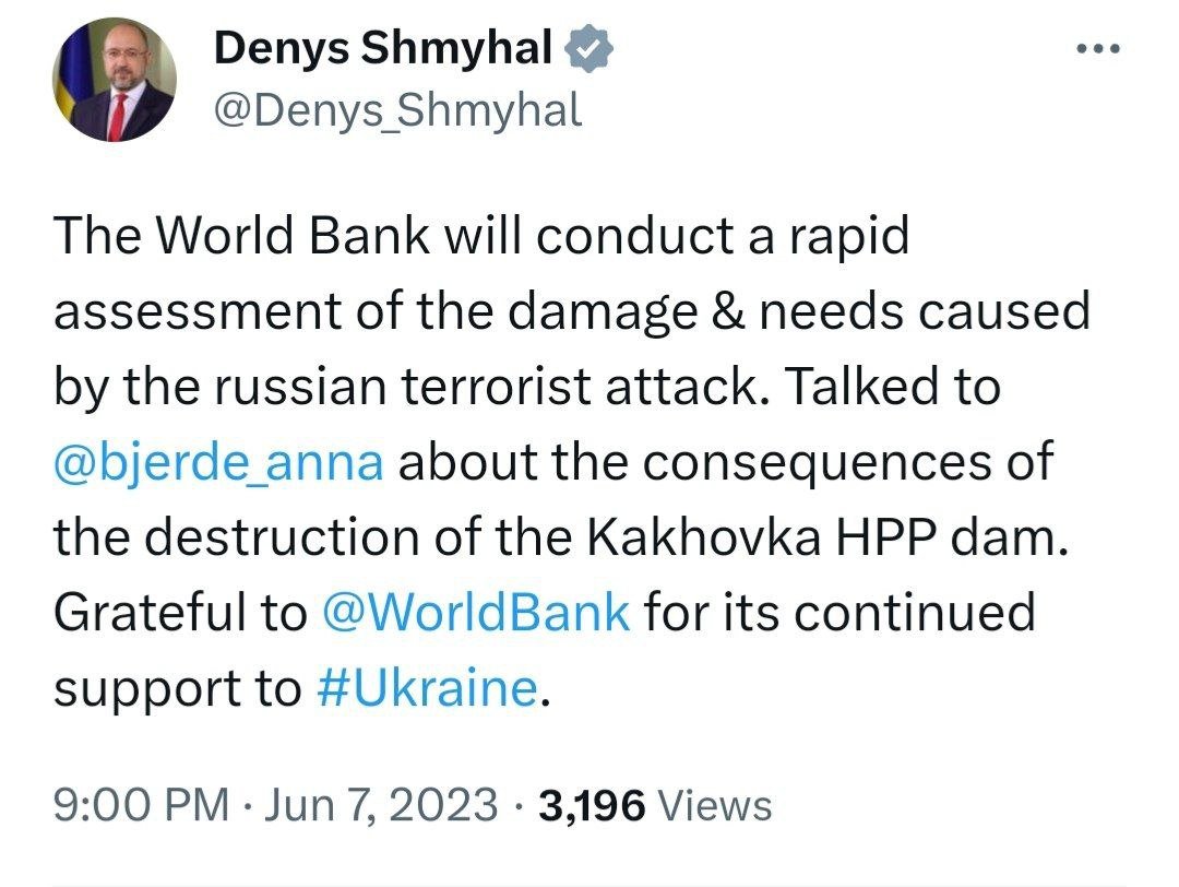 Dünya Bankı Kaxovka SES-ə dəyən ziyanı qiymətləndirəcək - foto 1