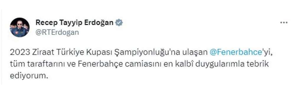 Ərdoğan “Fənərbağça”nı təbrik etdi - FOTO - foto 1
