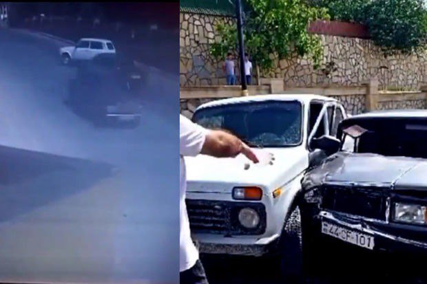 Şamaxıda qayda pozan “Niva” qəza törətdi - VİDEO