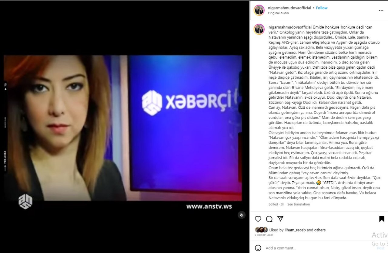 Aparıcı Nigar: Natəvan ölümündən əvvəl “Vay cavan canım” deyirmiş - VİDEO - foto 1