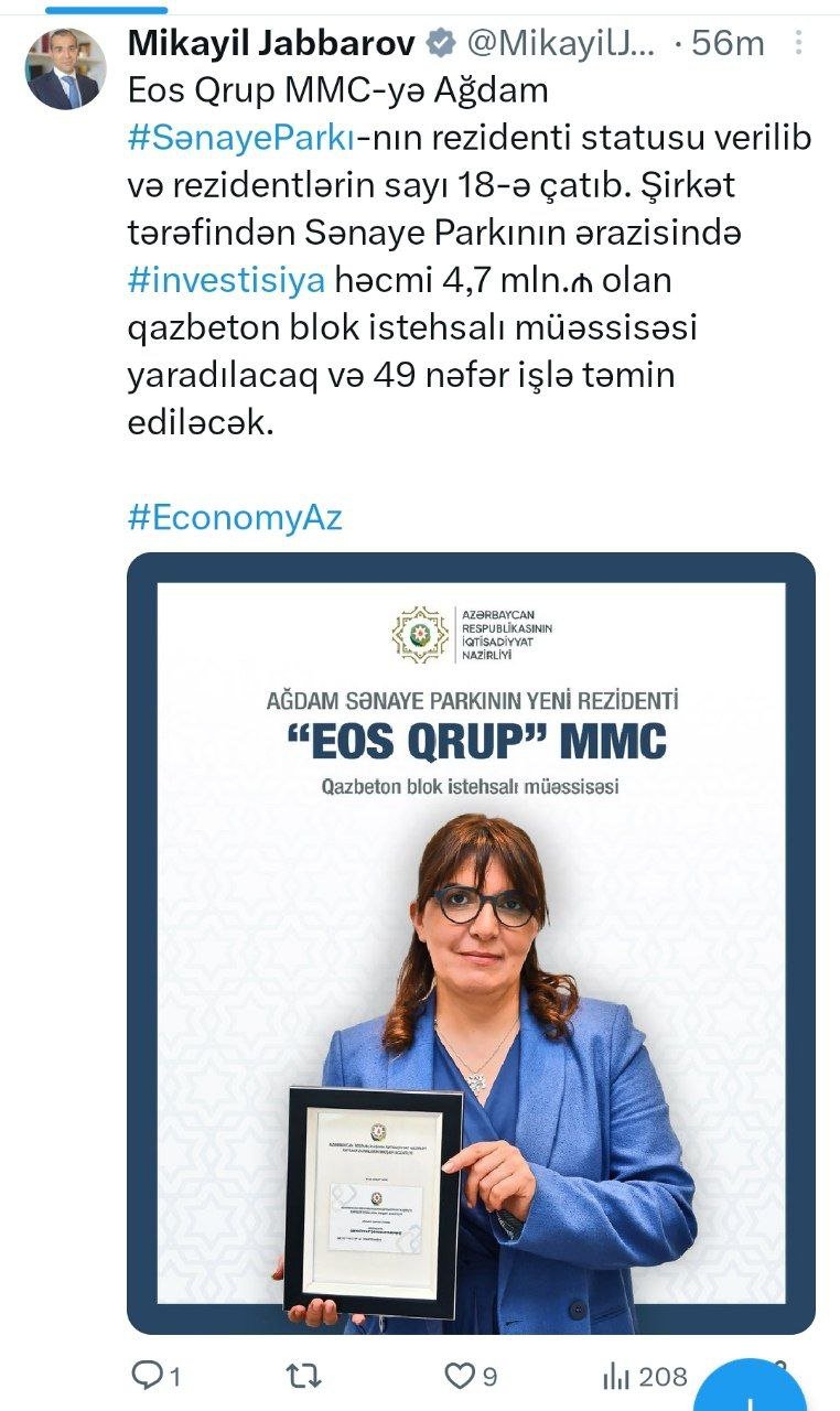 Nazir: “Ağdamda qazbeton blok istehsal ediləcək” - FOTO  - foto 1