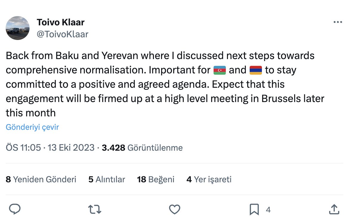 Toivo Klaar: “Aİ Azərbaycanla Ermənistanın Brüssel görüşünün məhsuldar olacağına ümid edir” - foto 1