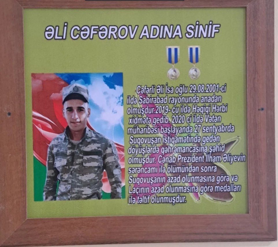 Füzuli məktəbində üç sinfə şəhidlərin adları verilib – FOTO - foto 3