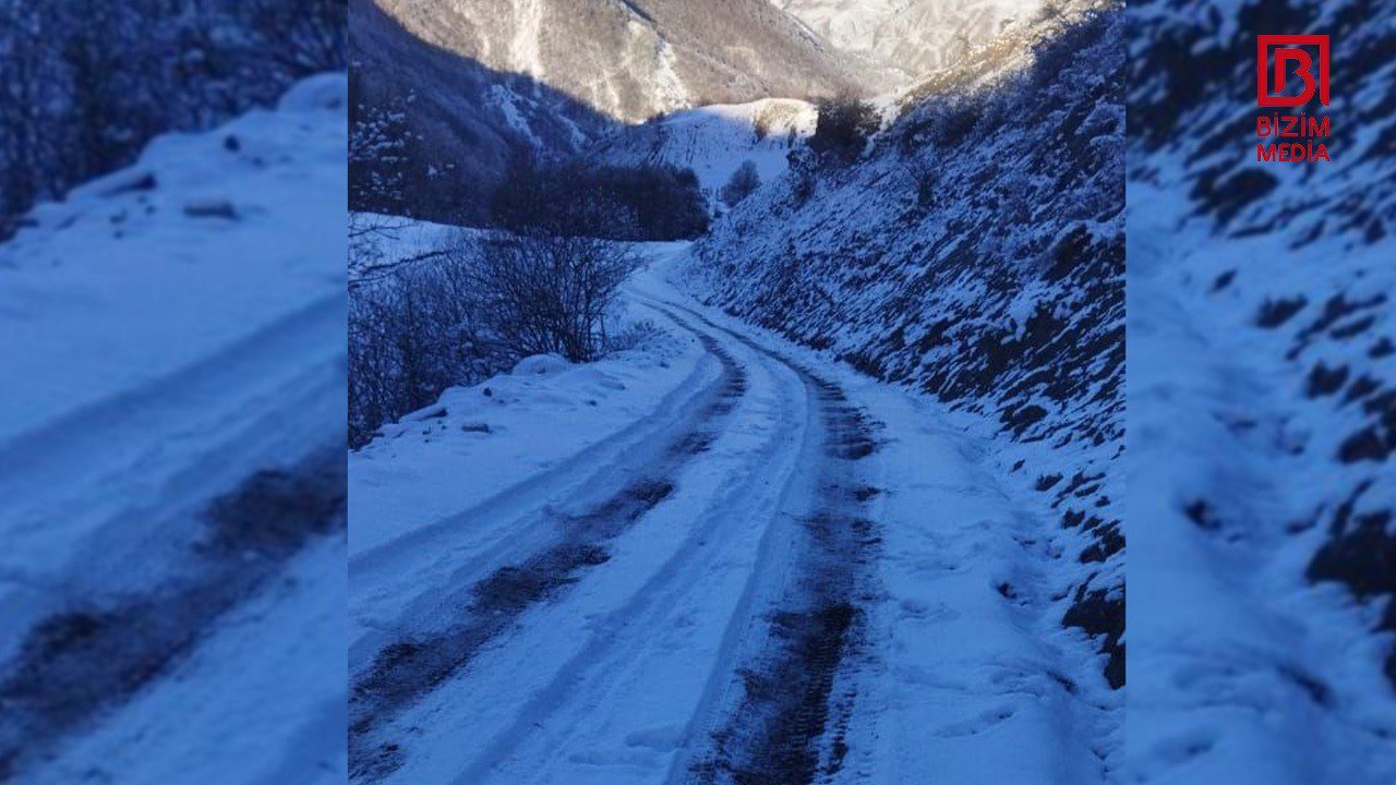 Quba rayonunda bəzi çaylar dondu - FOTO - foto 1