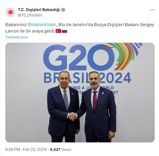 Hakan Fidan Lavrovla Azərbaycan - Ermənistan arasındakı gərginliyi MÜZAKİRƏ ETDİ - FOTO/VİDEO - foto 1