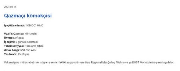 İşsizlərin NƏZƏRİNƏ: Dövlət boş iş yerlərini açıqladı - 2000 manat maaş - foto 5