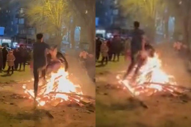 Bakıda azyaşlılar toqquşaraq tonqala yıxıldılar - ANBAAN VİDEO Bakıda azyaşlılar toqquşaraq tonqala yıxıldılar - ANBAAN VİDEO
