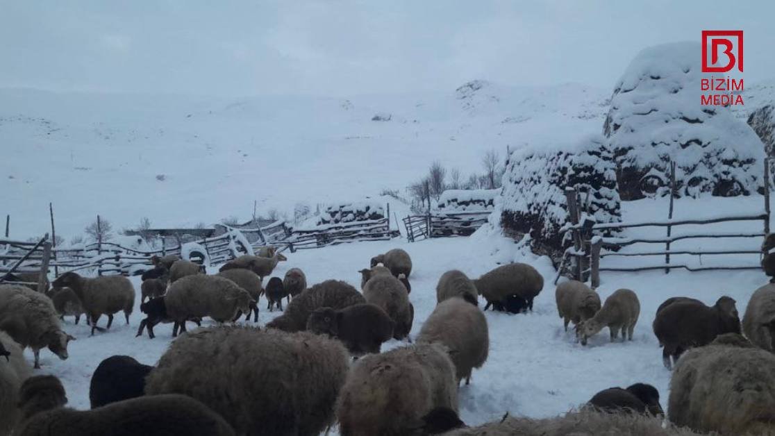 Baharın ilk günündə Xınalıq kəndinə 32 sm qar yağdı - FOTO/VİDEO - foto 3