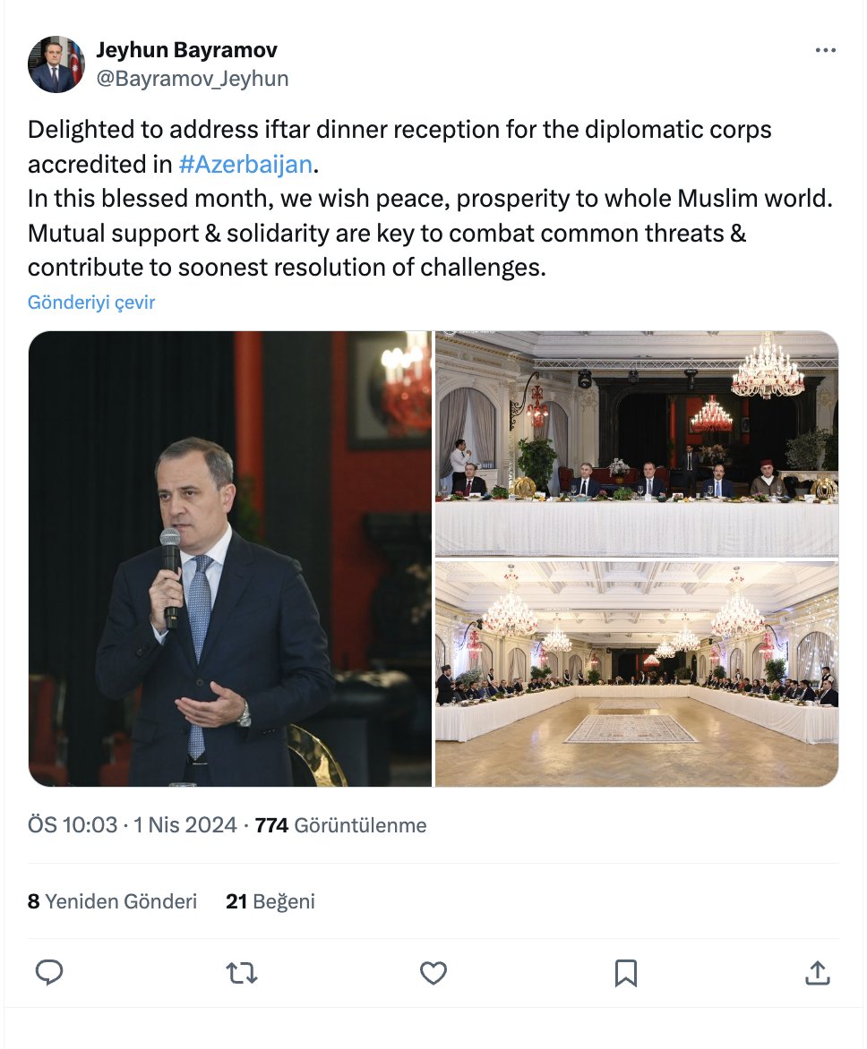 Azərbaycandakı diplomatik korpus üçün iftar mərasimi TƏŞKİL EDİLİB - FOTO - foto 1