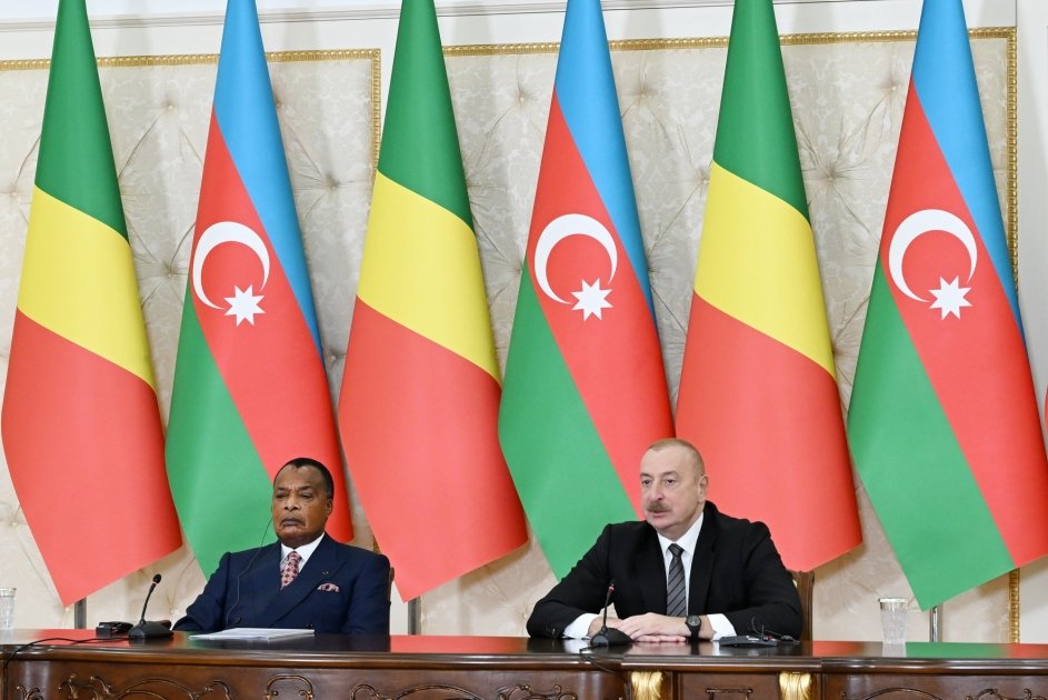 Azərbaycan və Konqo prezidentləri mətbuata bəyanatlarla çıxış etdilər - FOTO/VİDEO