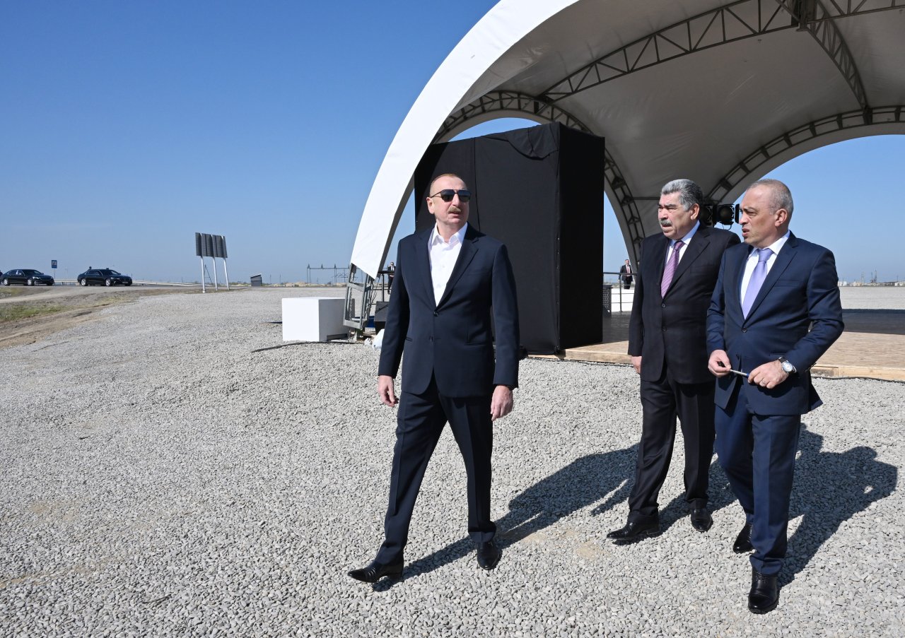 Prezident Şirvan suvarma kanalının təməlini qoydu - FOTO/VİDEO - foto 3