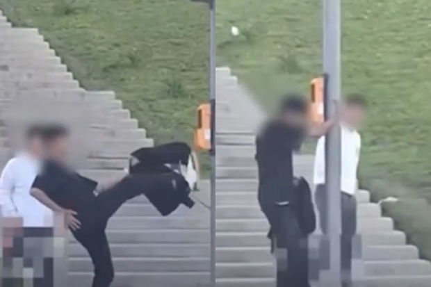 İşıqfora təpik atan yeniyetmə valideynləri ilə birlikdə polisə dəvət olunub