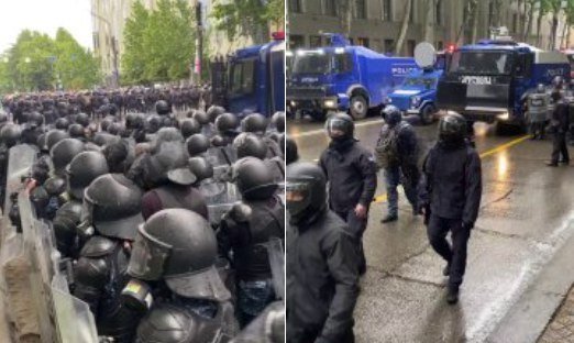 Tbilisidə etirazlar səngimir, polis əraziyə səfərbər olunub - VİDEO Tbilisidə etirazlar səngimir, polis əraziyə səfərbər olunub - VİDEO