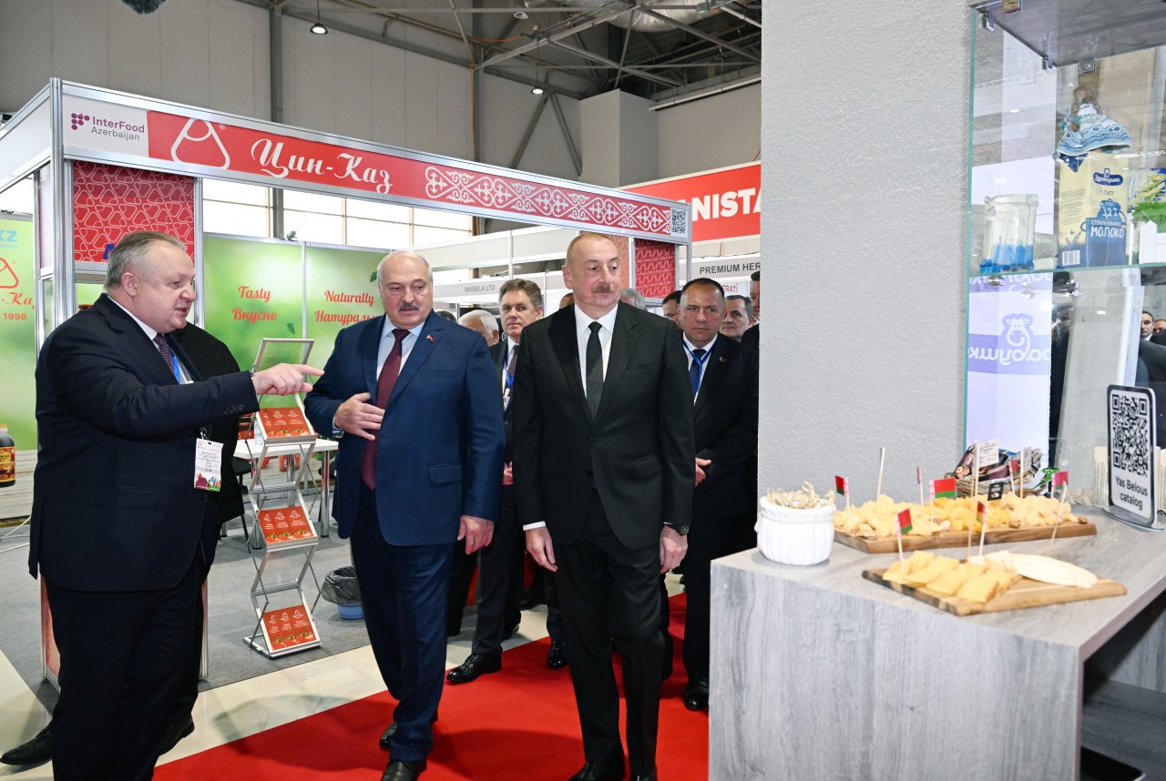 Azərbaycan və Belarus prezidentləri “Caspian Agro” və “InterFood Azerbaijan” sərgilərində - FOTO/VİDEO - foto 3